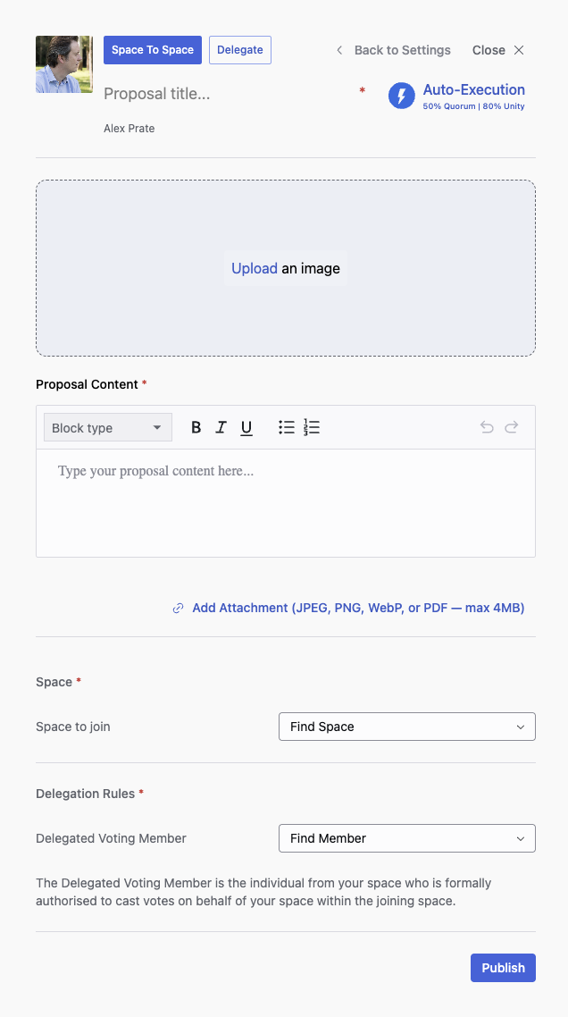 Space-to-space membership proposal form