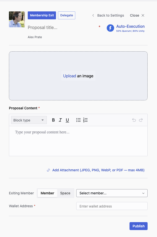 Membership exit proposal form